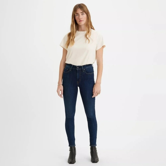Levi's 721 high-rise skinny stretch dark denim jeans size 25 New no tags - Picture 1 of 10